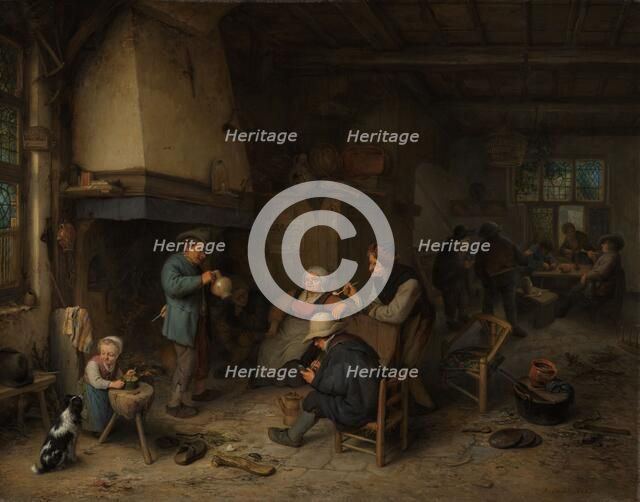 Peasants in an Interior, 1661. Creator: Adriaen van Ostade.