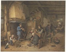 Peasants in an interior, 1868. Creator: Hendrik Abraham Klinkhamer