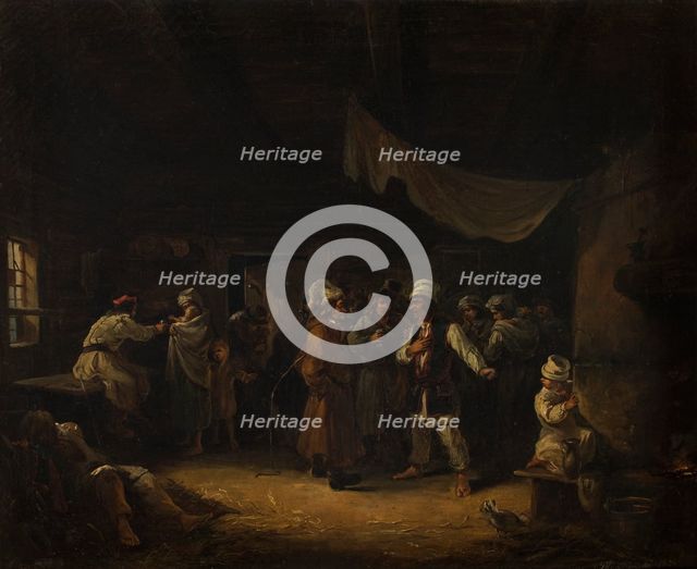 Peasants in an Inn, 1854. Creator: Franciszek Kostrzewski.
