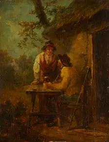 Peasants in front of a Hut, c1790. Creator: George Morland