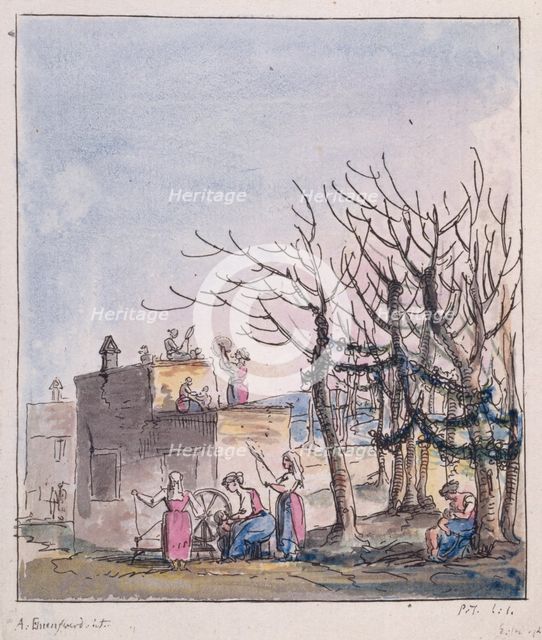 Peasants in their Scarlet Dresses, 1786.  Creator: Elias Martin.