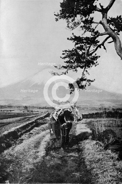 'Peasants of the region of Fuji not by name but merely as O Yama, the Honourable Mountain, c1900,  Artist: Julian Leonard Street.