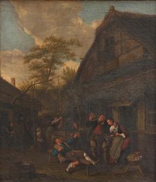 Peasants outside an Inn, 1675-1704. Creator: Cornelis Dusart