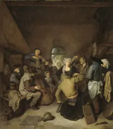 Peasants making Music and Dancing, 1650-1664. Creator: Cornelis Bega