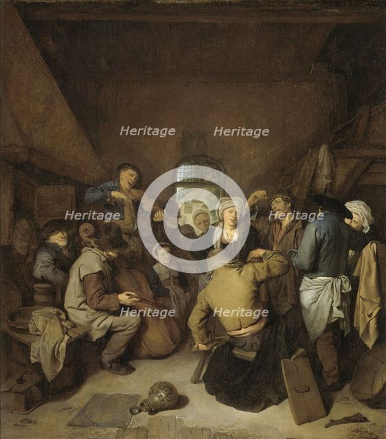 Peasants making Music and Dancing, 1650-1664. Creator: Cornelis Bega.