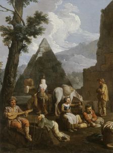 Peasants near Roman Ruins, c1760. Creator: Paolo Monaldi