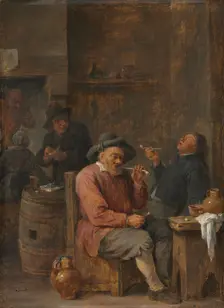 Peasants Smoking in an Inn, c. 1640. Creator: David Teniers (Flemish, 1610-1690)