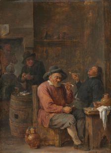 Peasants Smoking in an Inn, c. 1640. Creator: David Teniers (Flemish, 1610-1690)