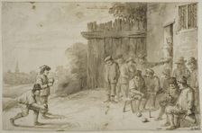 Peasants playing boules, c17th century. Creator: Unknown