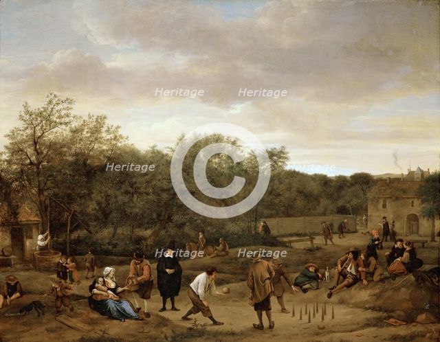 Peasants playing bowling, c. 1655.