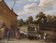 Peasants Playing Bowls in front of an Inn by a River 17th century. Artist: David Teniers II
