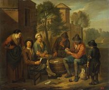 Peasants Playing Cards, 1700. Creator: Norbert van Bloemen