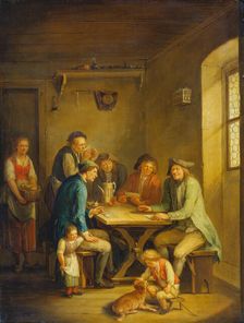Peasants Playing Cards, 18th century. Creator: Johann Andreas Herrlein