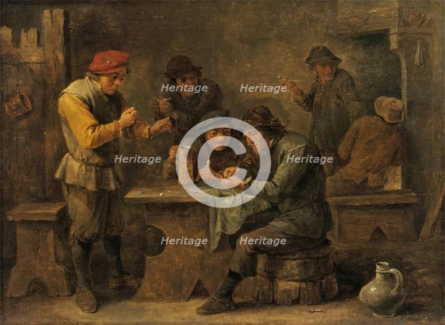 Peasants Playing Dice, 1640. Creator: David Teniers II.
