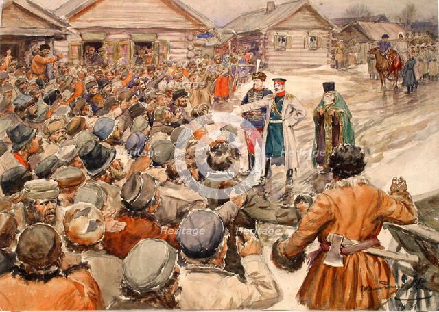 Peasants' Revolt, 1931. Creator: Vladimirov, Ivan Alexeyevich (1869-1947).