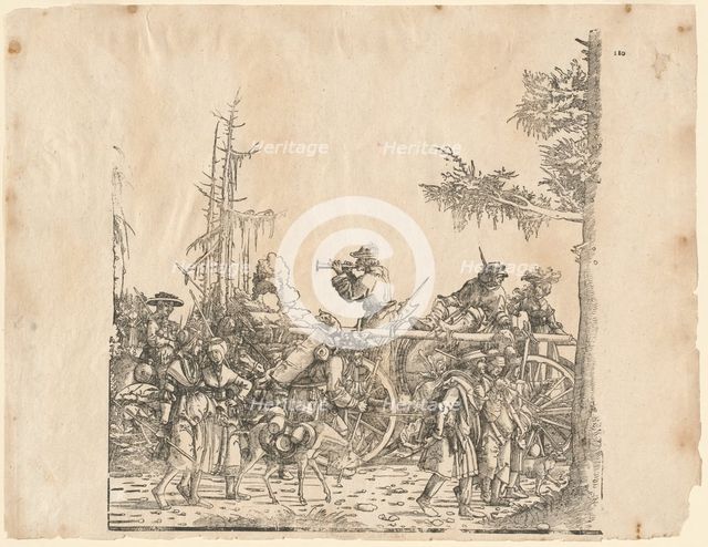 Peasants with a Cart, 1516/1518 (published 1522, printed 1777 or 1796). Creator: Hans Burgkmair, the Elder.