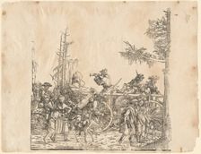 Peasants with a Cart, 1516/1518 (published 1522, printed 1777 or 1796). Creator: Hans Burgkmair, the Elder