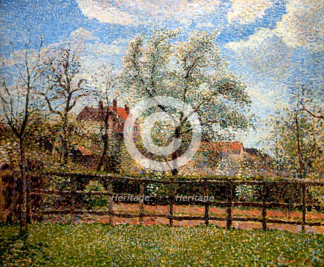 'Pear Trees and Flowers at Eragny, Morning', 1886. Artist: Camille Pissarro