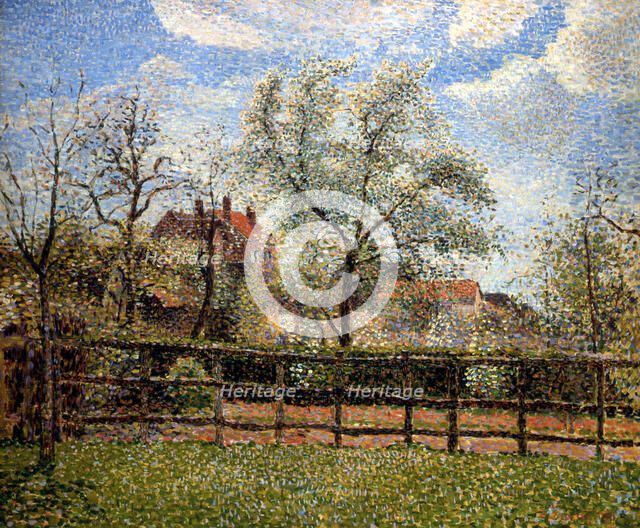 'Pear Trees and Flowers at Eragny, Morning', 1886. Artist: Camille Pissarro
