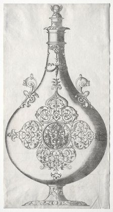 Pear-shaped Bottle with Trophy of Arms. Creator: Mathis Zündt (German, c. 1498-1572)