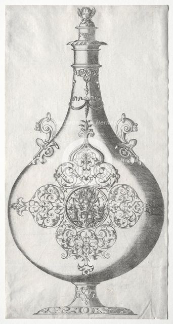 Pear-shaped Bottle with Trophy of Arms. Creator: Mathis Zündt (German, c. 1498-1572).