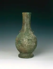 Pear-shaped bronze flask, China, 475 BC-221 BC. Creator: Unknown
