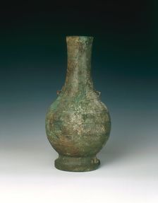 Pear-shaped bronze flask, China, 475 BC-221 BC. Creator: Unknown