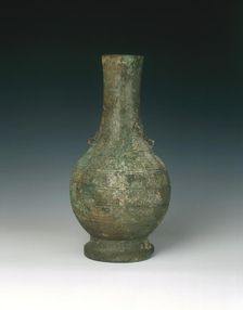 Pear-shaped bronze flask, China, 475 BC-221 BC
