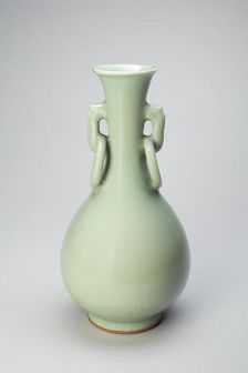 Pear-Shaped Vase with Dragon-Head Ring Handles, Yuan dynasty (1279-1368), 14th century. Creator: Unknown
