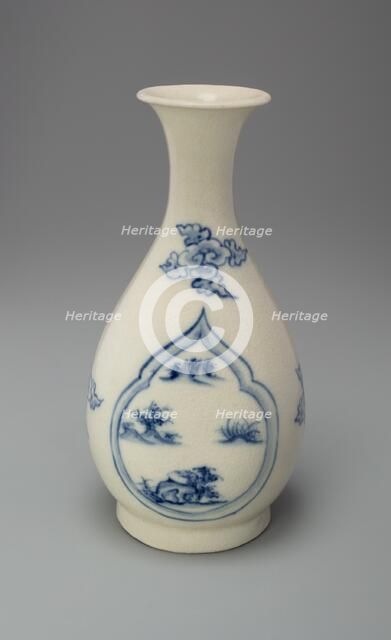 Pear-Shaped (Yuhuchun) Bottle with Everted Lip, Late 15th/early 16th century. Creator: Unknown.