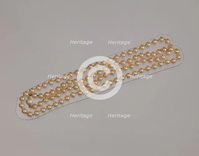 Pearl necklace from Mae's Millinery Shop, 1941-1994. Creator: Unknown.