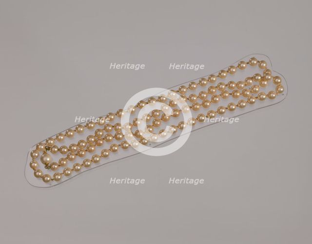 Pearl necklace from Mae's Millinery Shop, 1941-1994. Creator: Unknown.