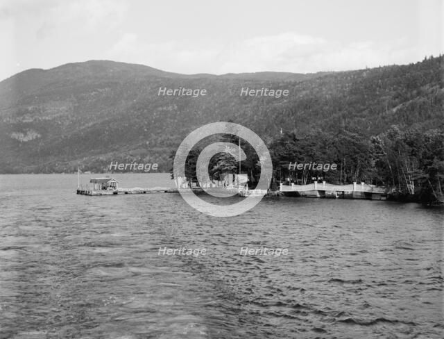 Pearl Point landing on Lake George, c.between 1910 and 1920. Creator: Unknown.