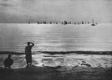 Pearling Fleet Coming Back to Anchorage at Sunset c1890, (1910). Artist: Alfred William Amandus Plate