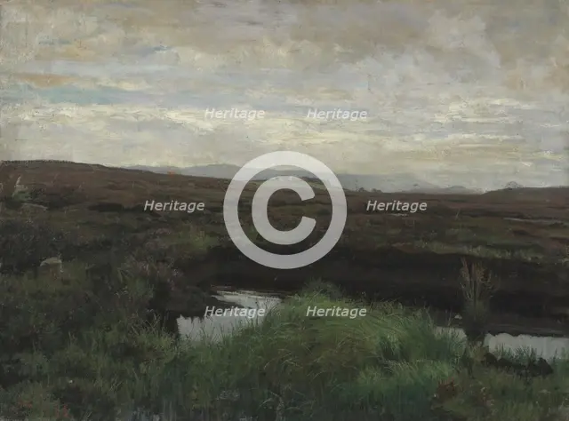 Peat Bog on Jaeren, 1882. Creator: Kitty Lange Kielland.
