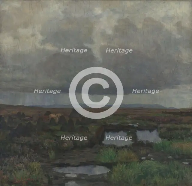 Peat Bog on Jaeren, 1900. Creator: Kitty Lange Kielland.