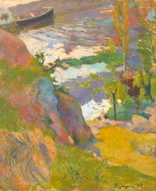 Pêcheur et baigneurs sur l'Aven, 1888. Creator: Gauguin, Paul Eugéne Henri (1848-1903)