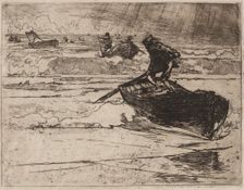 Pêcheurs Fuyants devant lOrage, 1892. Creator: Auguste Louis Lepère (French, 1849-1918)