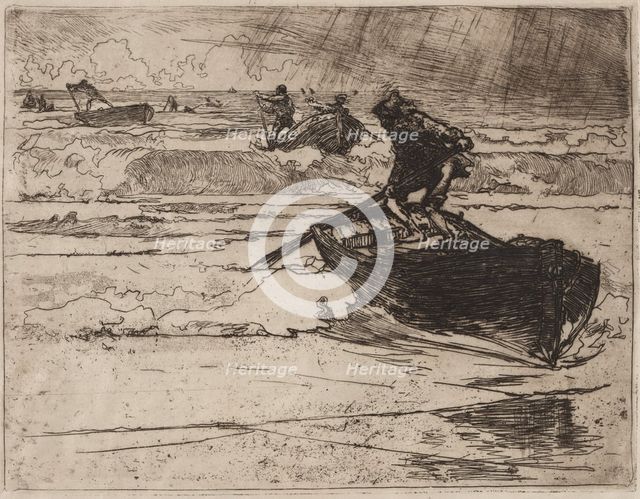 Pêcheurs Fuyants devant lOrage, 1892. Creator: Auguste Louis Lepère (French, 1849-1918).