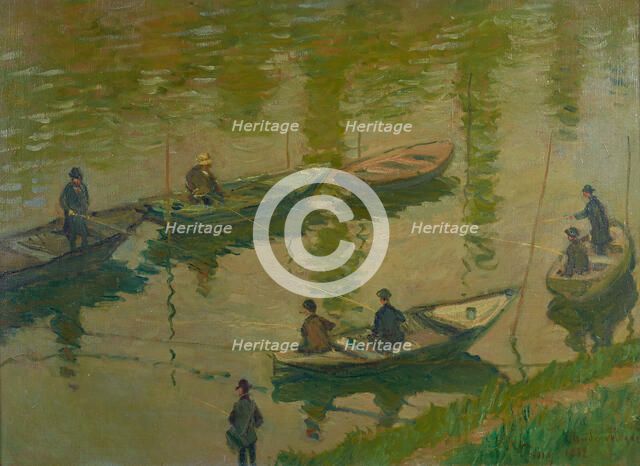 Pêcheurs sur la Seine à Poissy (Fishermen on the Seine at Poissy), 1882. Creator: Monet, Claude (1840-1926).