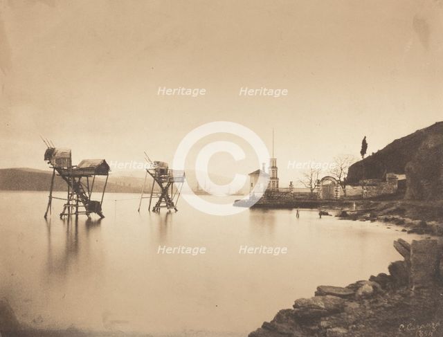 Pecheries at Kiretch-Bournou (Bosphore, Europe) (Fisheries at Kiretch-Bournou..., 1854. Creator: Ernest de Caranza.