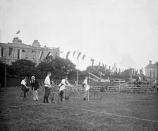 Pedal bicycle race - unknown location, c1900s. Creator: Robert Augustus Henry L'Estrange