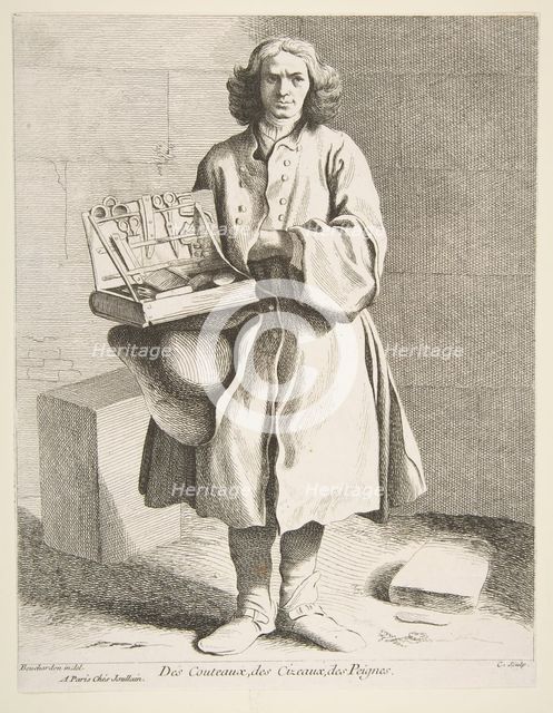 Peddler of Knives, Scissors and Combs, 1742. Creator: Caylus, Anne-Claude-Philippe de.