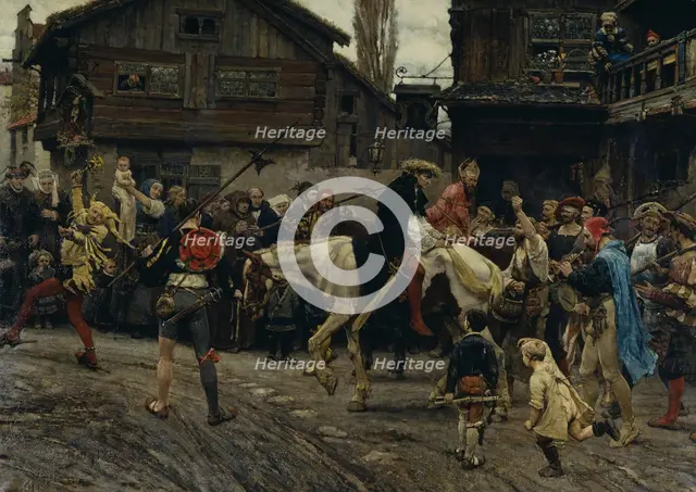 Peder Sunnanväder's and Mäster Knut's Ignominious Entry into Sthlm 1526, 1879. Creator: Carl Gustaf Hellqvist.