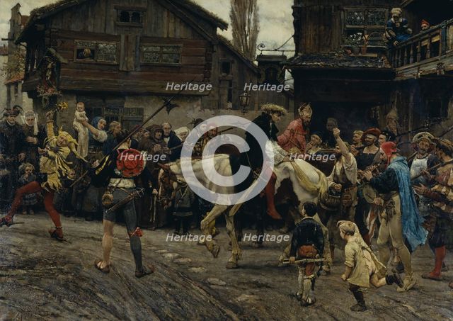Peder Sunnanväder's and Mäster Knut's Ignominious Entry into Sthlm 1526, 1879. Creator: Carl Gustaf Hellqvist.