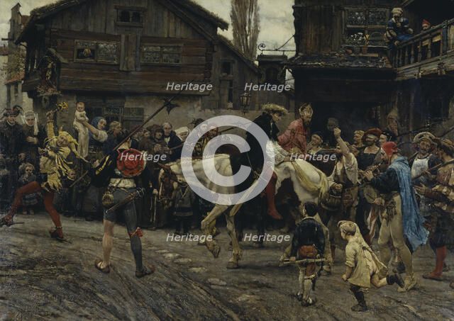 Peder Sunnanväder's and Mäster Knut's Ignominious Entry into Sthlm 1526, 1879. Creator: Carl Gustaf Hellqvist.