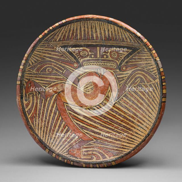 Pedestal Bowl Depicting an Anthropomorphic Saurian Figure, A.D. 1100/1300. Creator: Unknown.