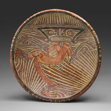 Pedestal Bowl Depicting an Anthropomorphic Saurian Figure, A.D. 1100/1300. Creator: Unknown