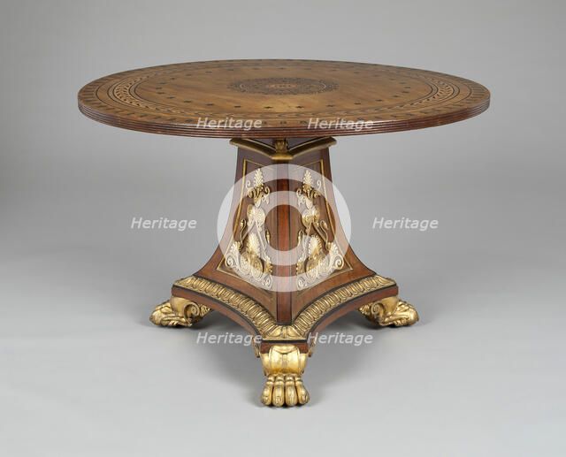 Pedestal Table, England, c. 1810. Creator: Unknown.