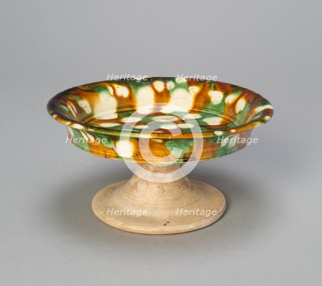 Pedestalled Dish, Tang dynasty (618-906), 8th century. Creator: Unknown.